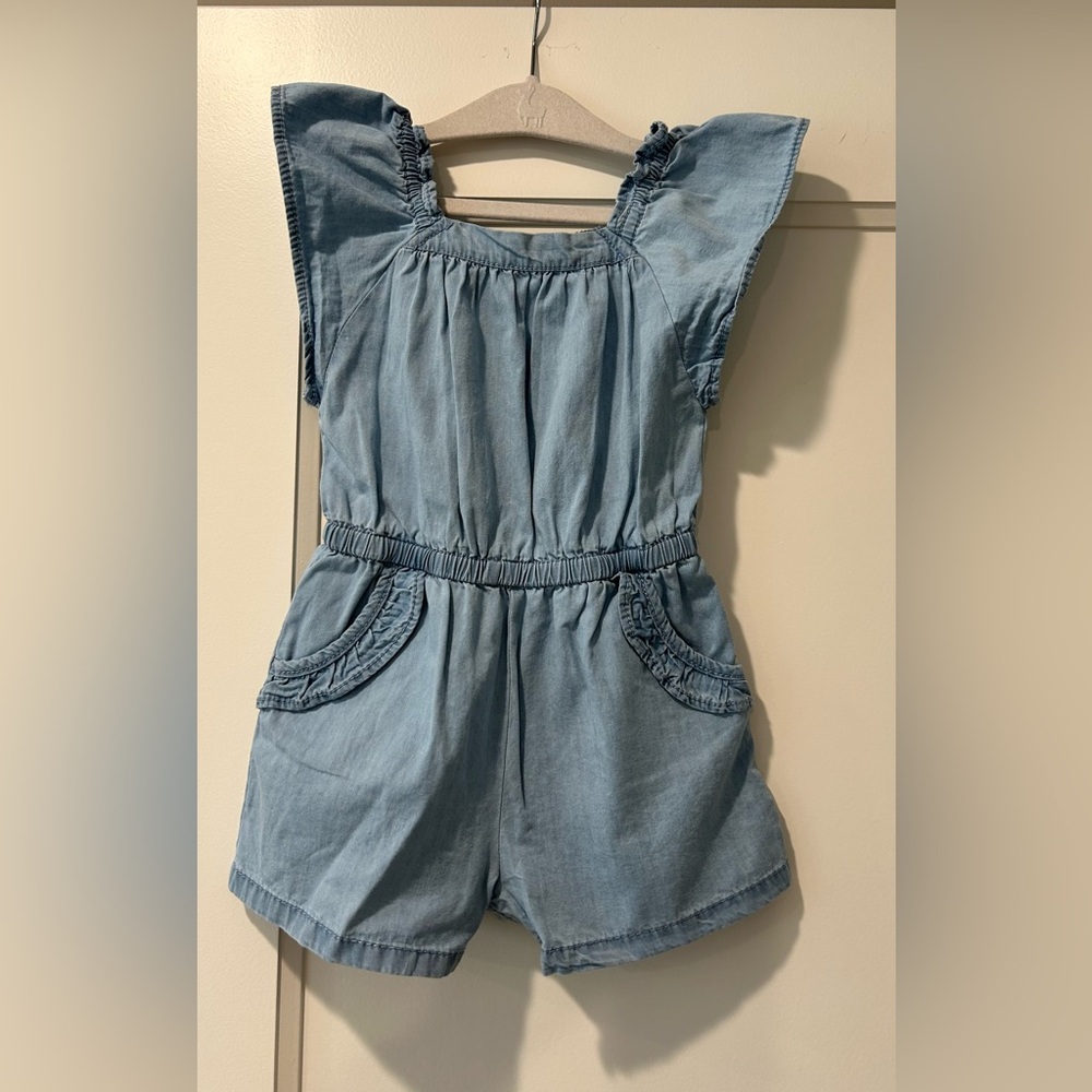 Cat & Jack Light Blue Denim Romper Size 3T